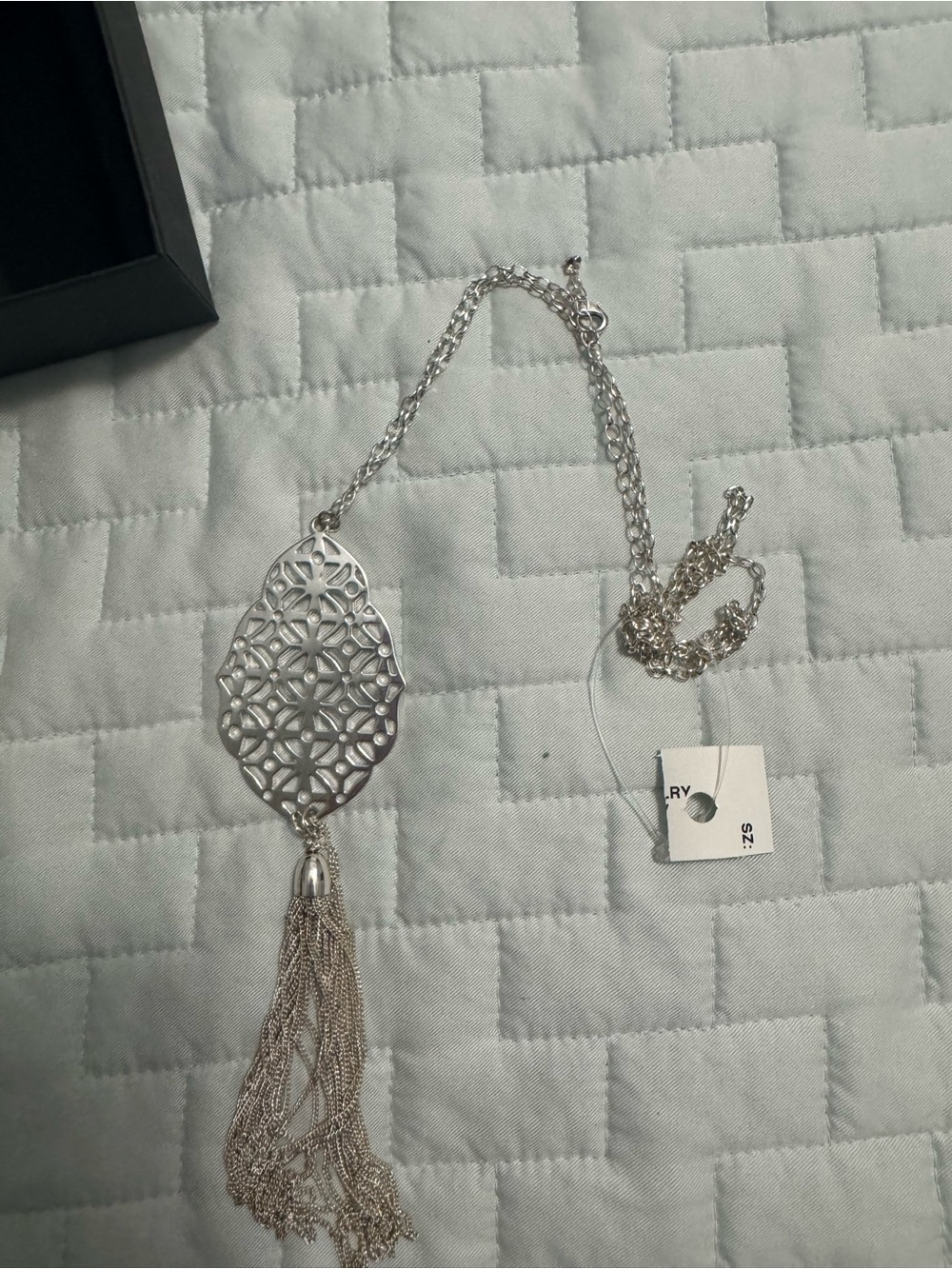 Silver Filigree Tassel Pendant Necklace - Women's Jewelry